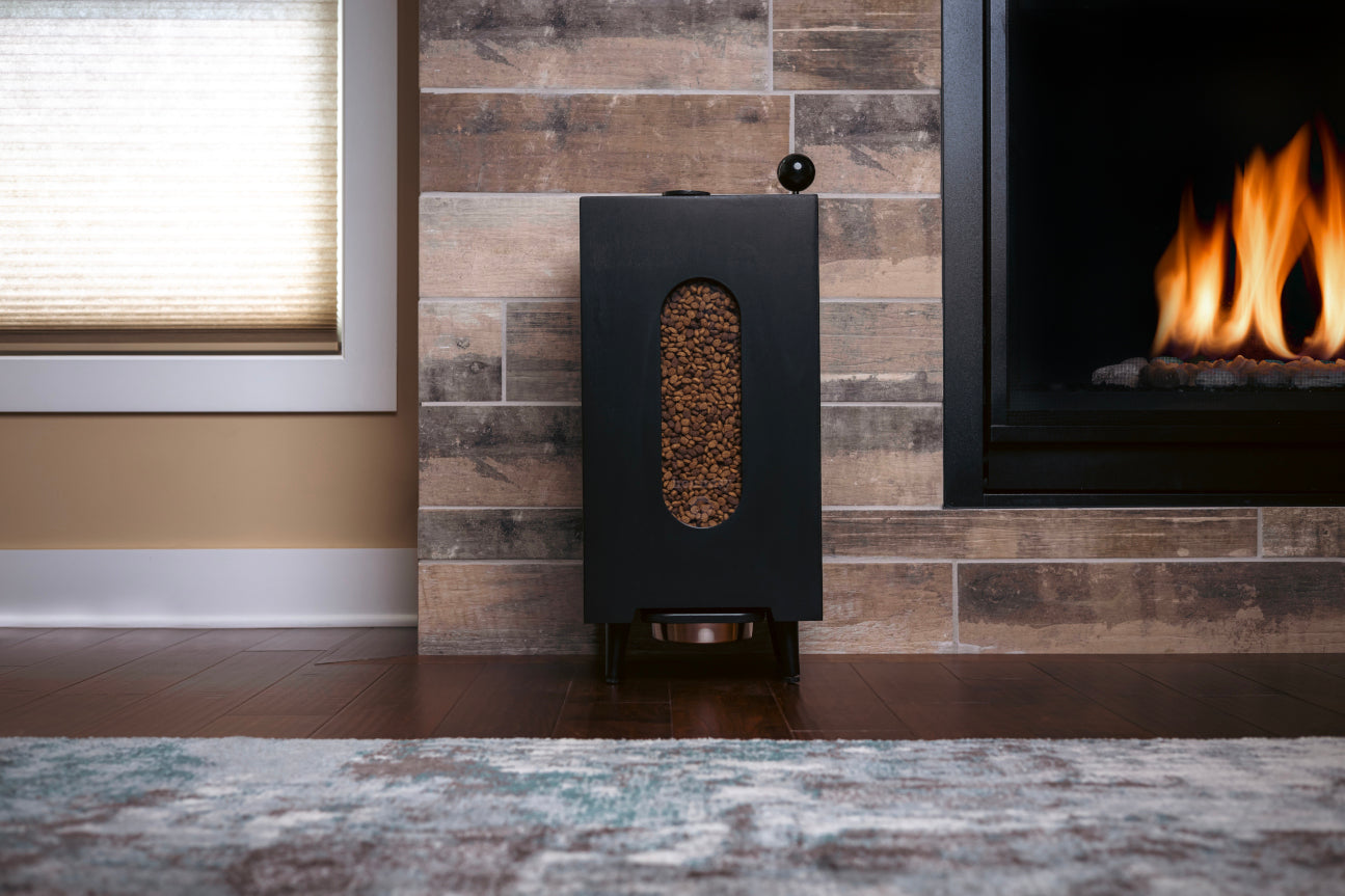 Houndsy Kibble Dispenser (Color: Brown, Bowl Size 2 1/2 cups)